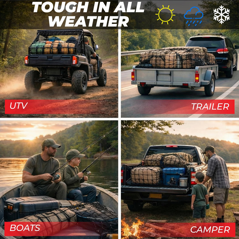 ZULWEST weather-resistant mesh withstands rain and sun for all-weather hauling.