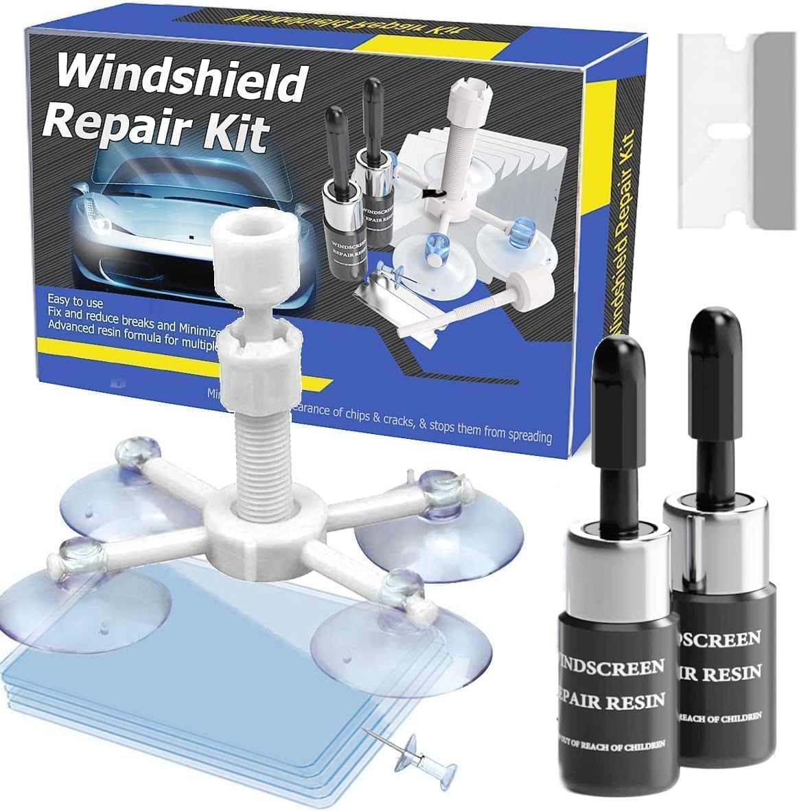 Zupooko Windshield Repair Kit compact case enables on-the-go fixes and easy storage.