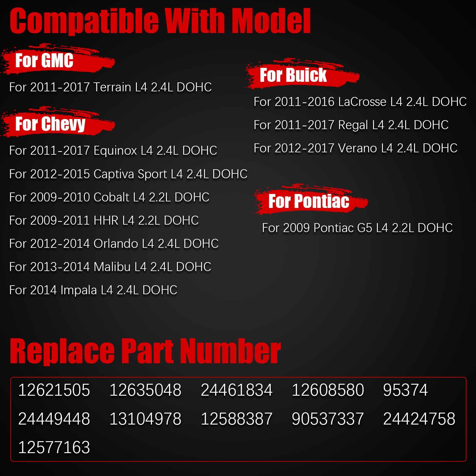 Zuverlass right VVT sprockets for precise GM timing