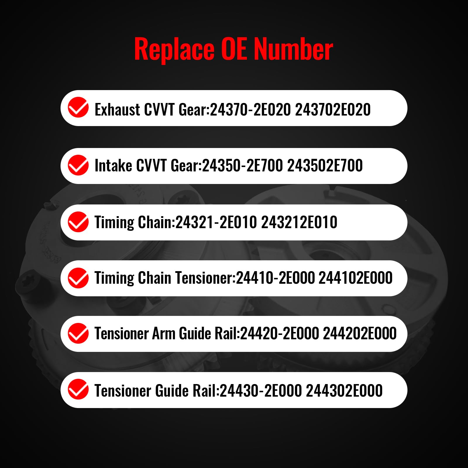 Zuverlass exhaust VVT sprocket 243702e020, durable timing control for even power delivery.