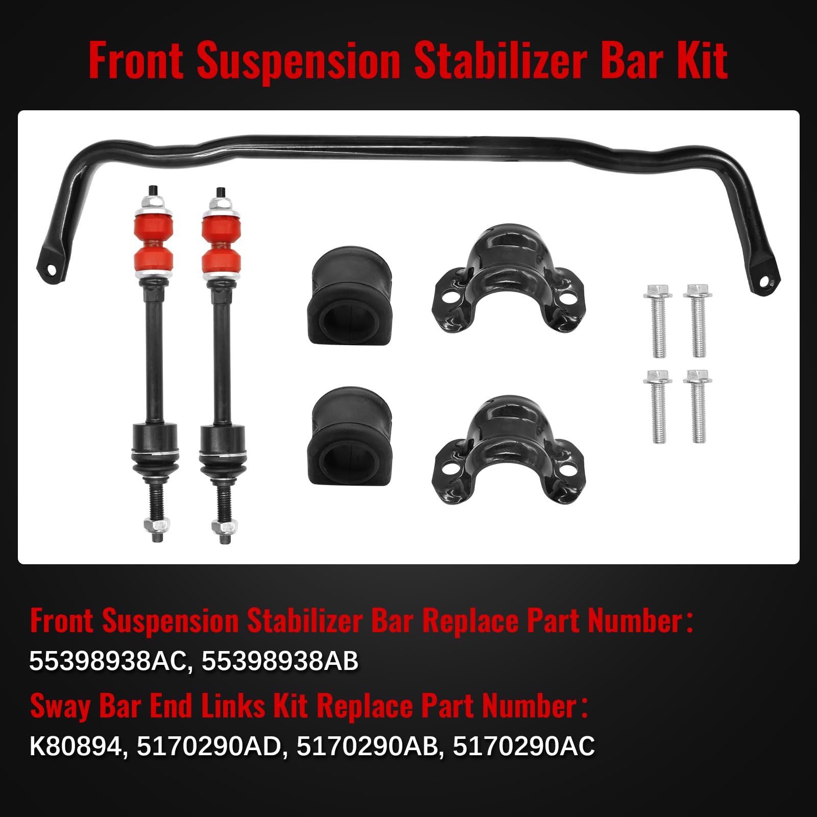 Zuverlass front stabilizer bar bushings reduce play for smoother ride