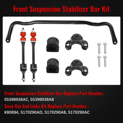 Zuverlass front stabilizer bar bushings reduce play for smoother ride