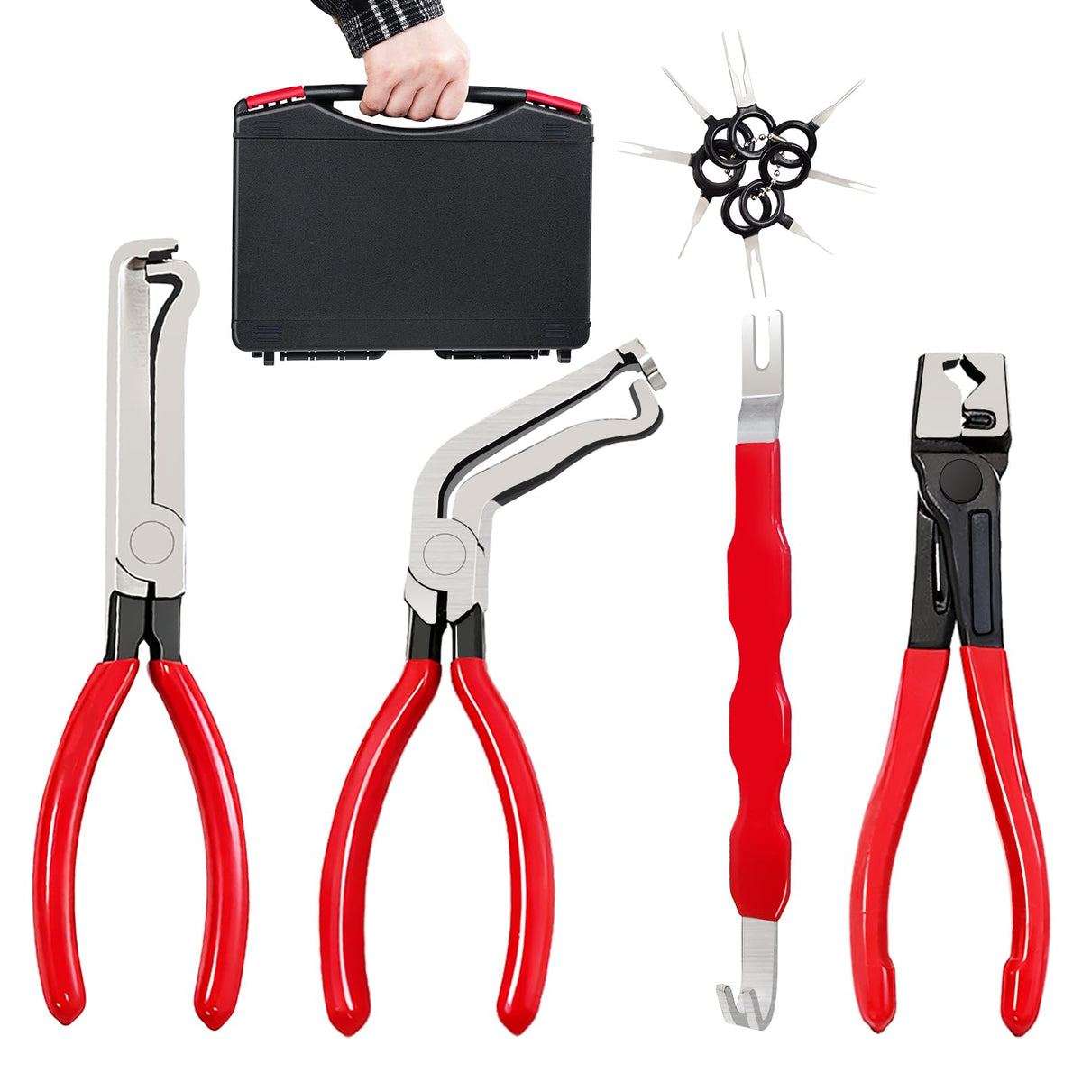 ZUWEFA dual-angle pliers with case for organized tool storage