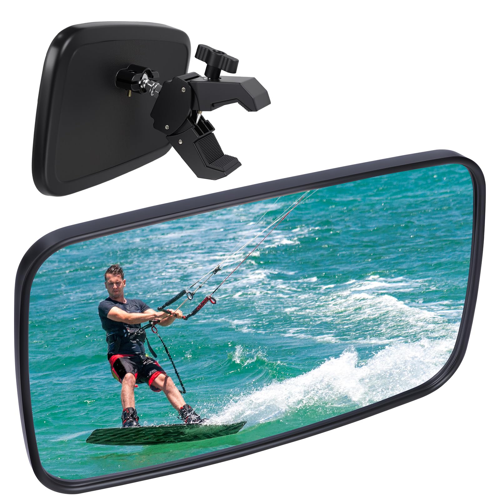 Zwsc universal rear view mirror on a boat for clear visibility while docking