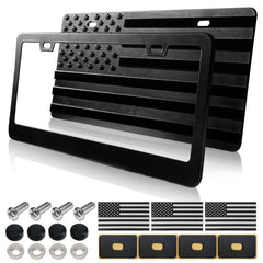 ZXFOOG American Flag front license plate with 3D embossed design resists fading on the road.