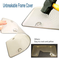 ZXFOOG clear license plate cover keeps plate readable in all weather.