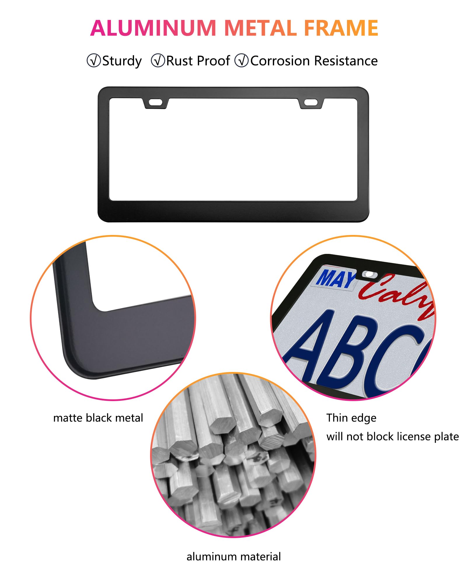 ZXFOOG plate with aluminum frame provides sturdy edge protection during front bumper use.
