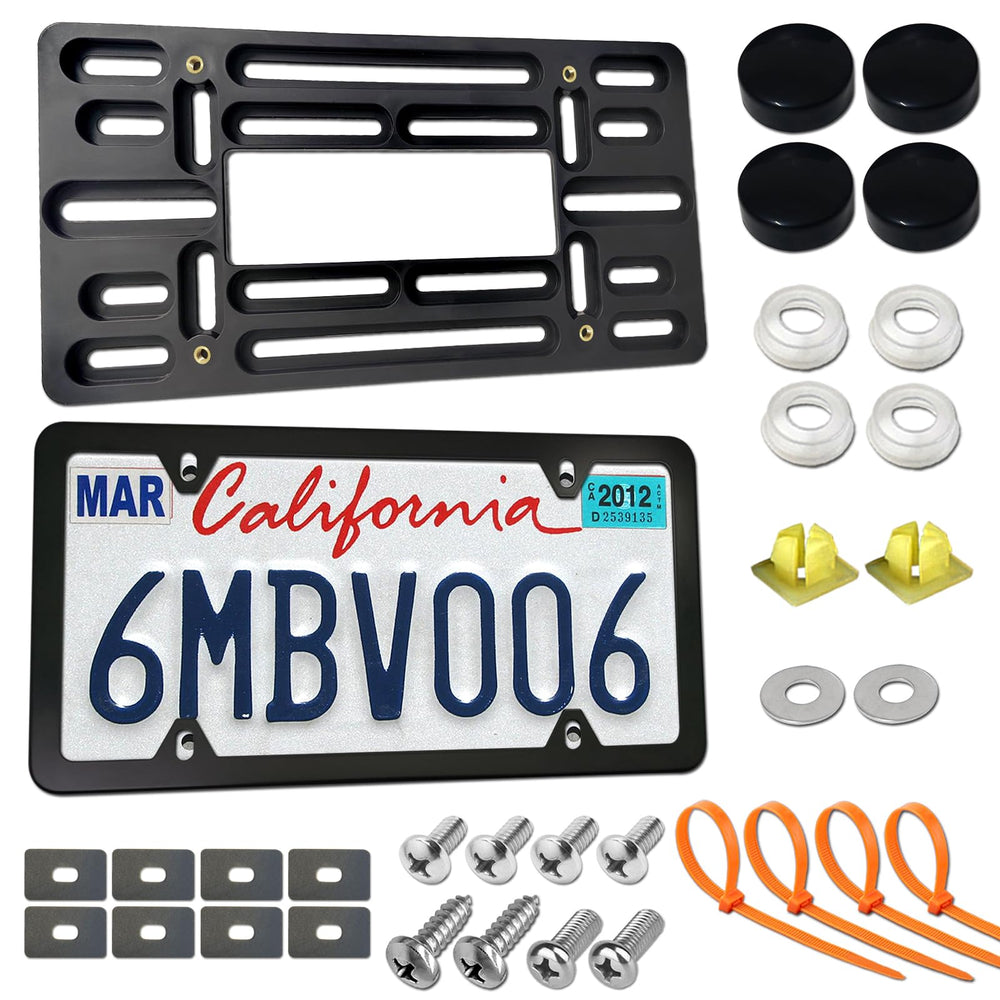 ZXFOOG front license plate mount bracket on bumper for drill-free installation