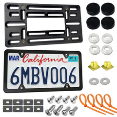 ZXFOOG front license plate mount bracket on bumper for drill-free installation