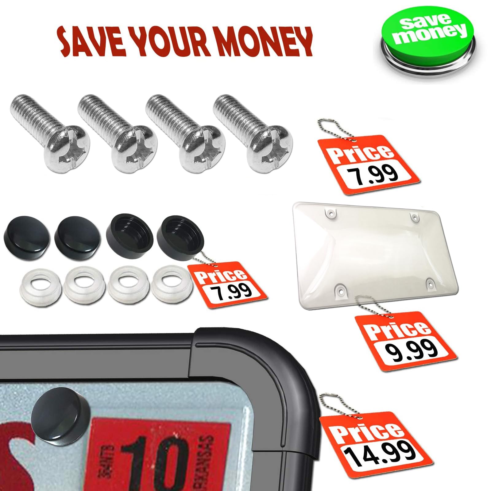 ZXFOOG front and rear plate protector fits most US plates.