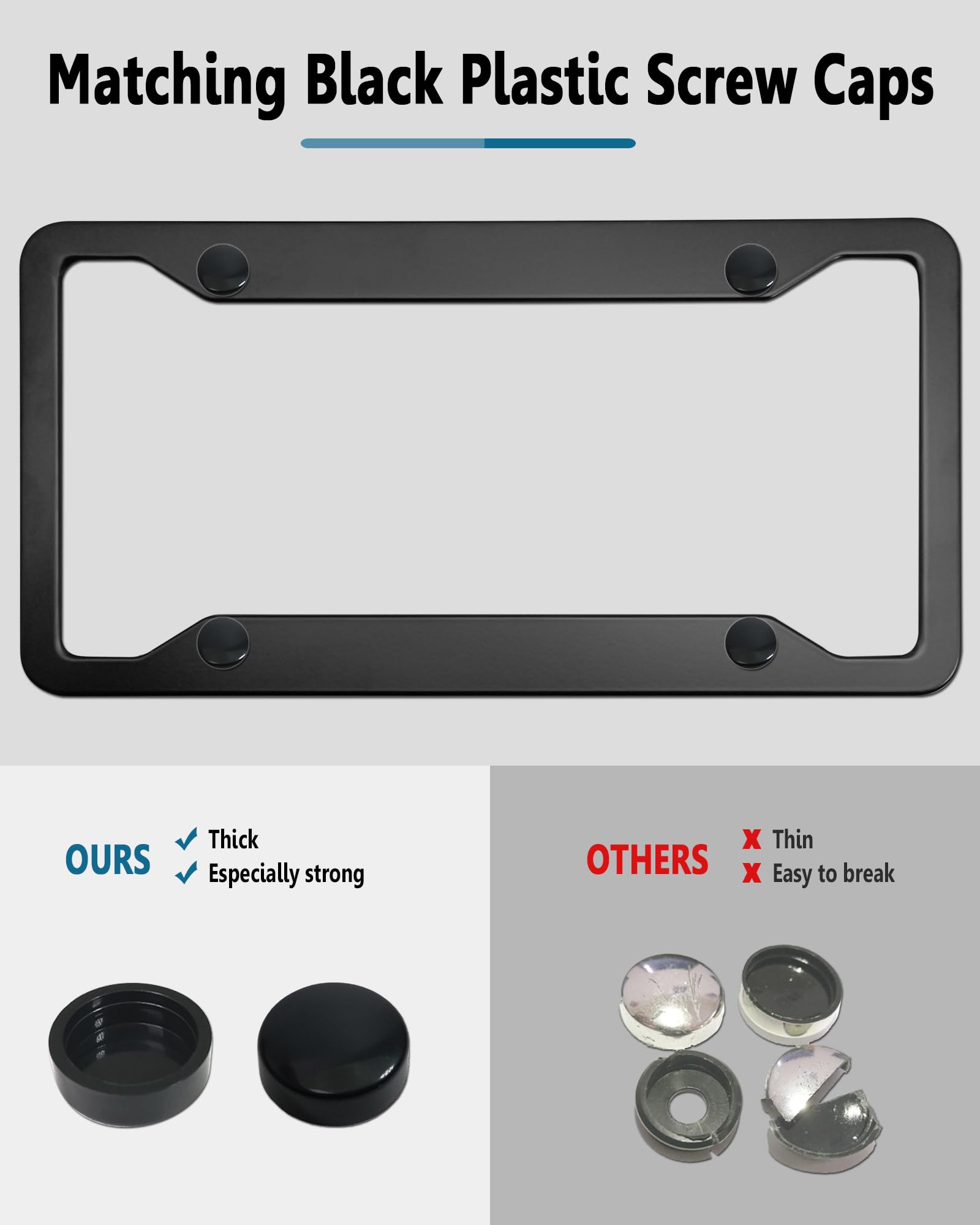 ZXFOOG license frame screws caps kit includes mounting hardware for easy installation