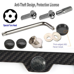 ZXFOOG license plate screws and caps provide secure mounting and anti-theft potential.
