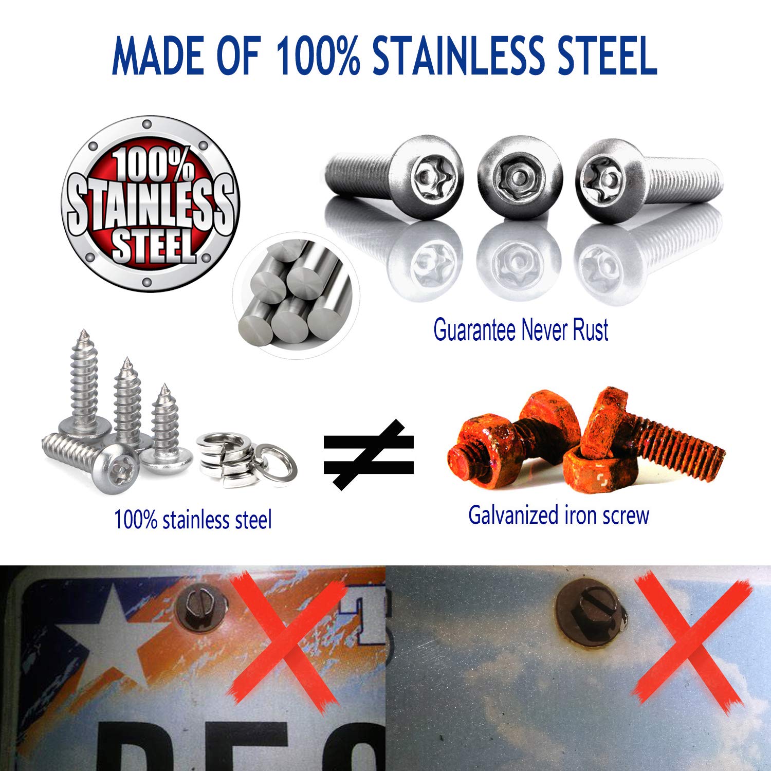 ZXFOOG M6 anti-theft screws close-up show hex-head design.