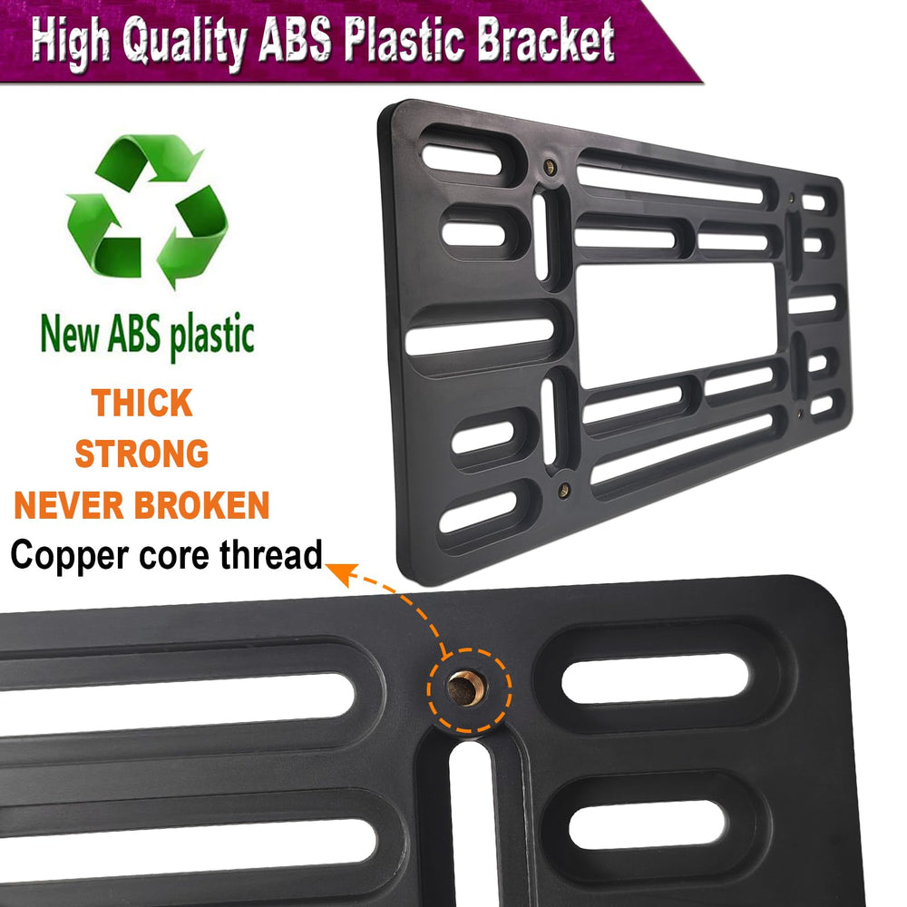 ZXFOOG matte black aluminum frame protects plate from rust and weather