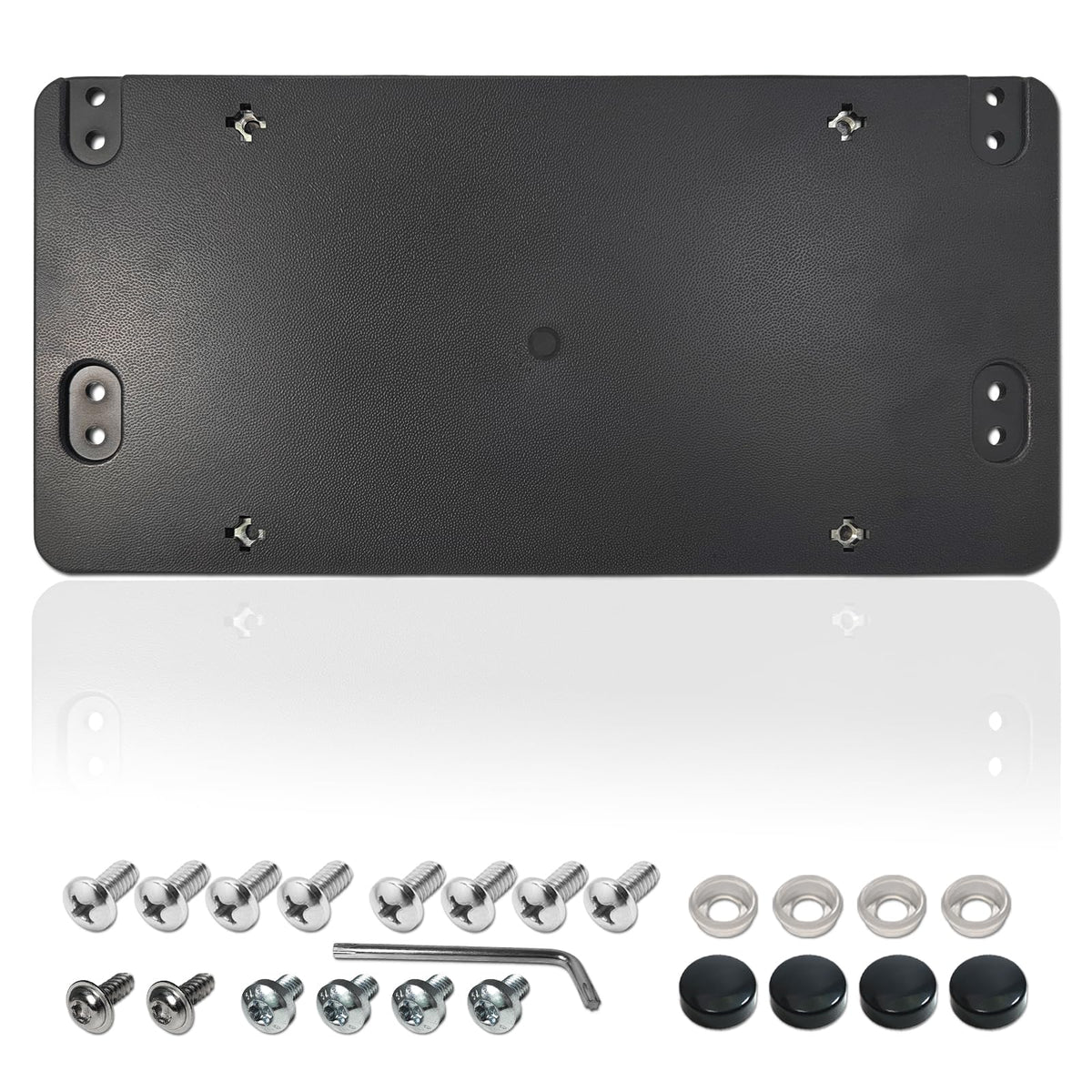 ZXFOOG rear license plate bracket mounted on a Mercedes bumper for secure mounting