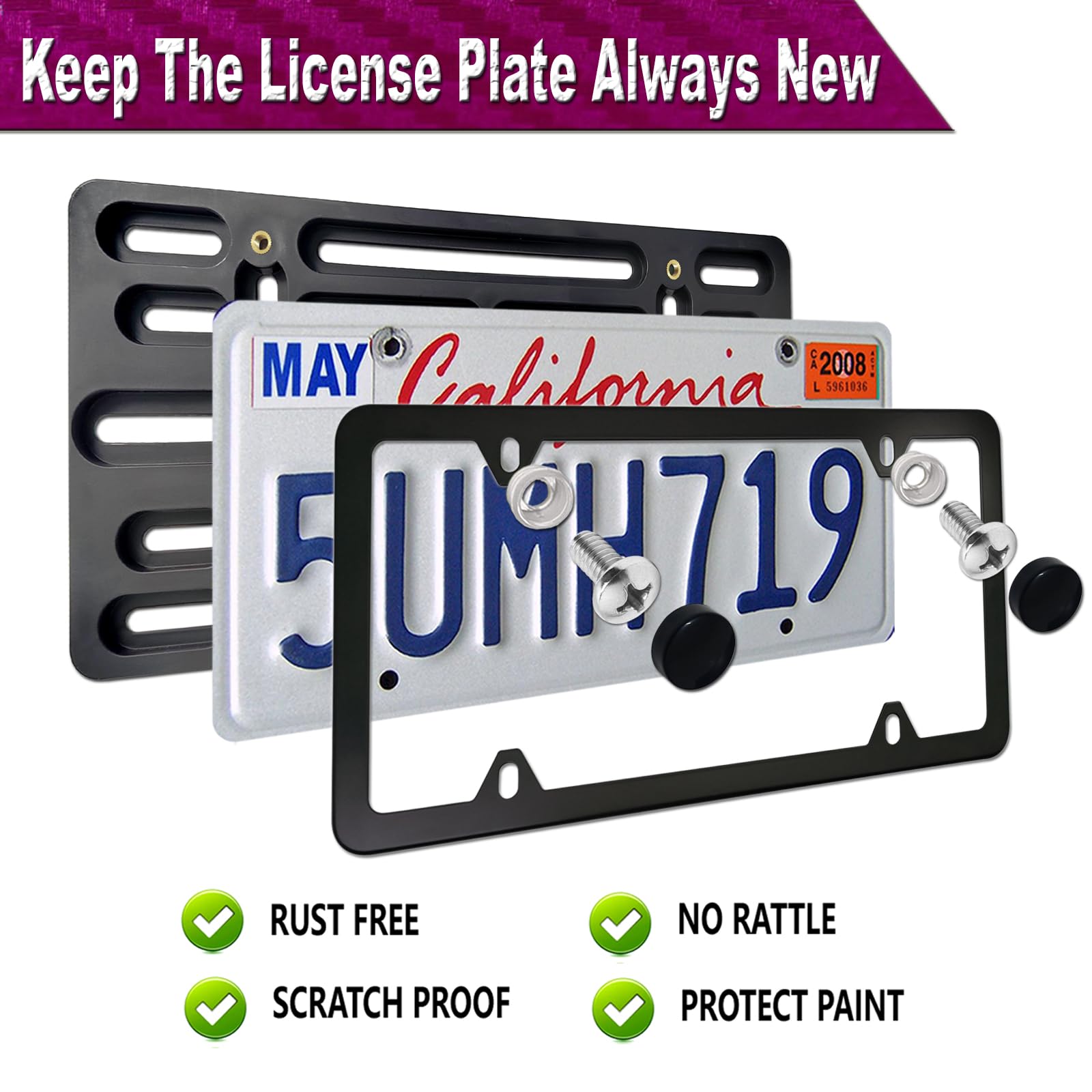 ZXFOOG silicone frame variant shields paint while securing the plate