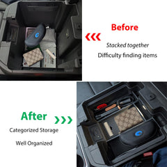 Zxiaochun center console tray maintains USB port access while organizing