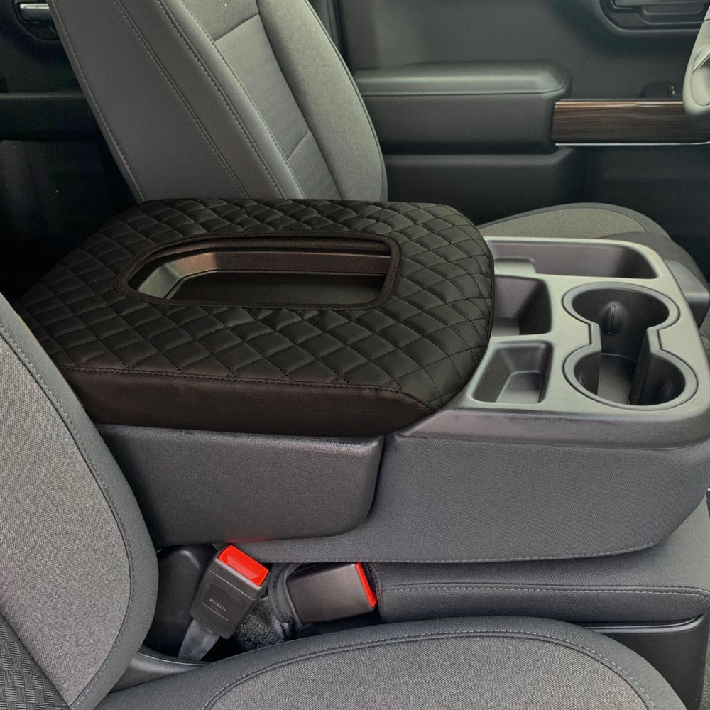 Zxiaochun center console cover with leather top for 40/20/40 split bench.