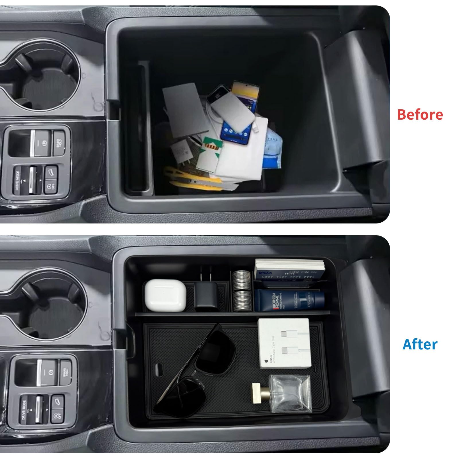 Zxiaochun center console organizer for Honda Passport reduces clutter on the go.