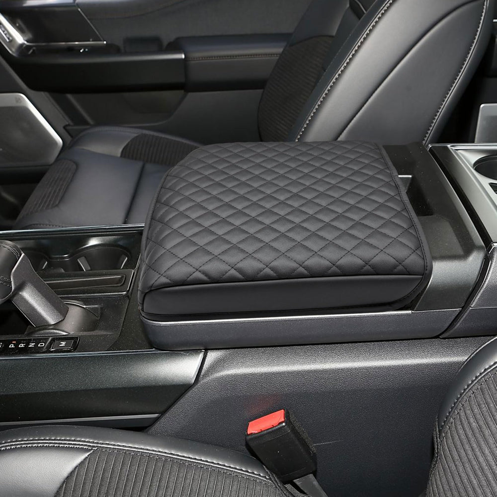 Zxiaochun console armrest cover on work surface F-150 top view protects interior.