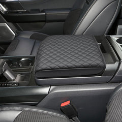 Zxiaochun console armrest cover on work surface F-150 top view protects interior.