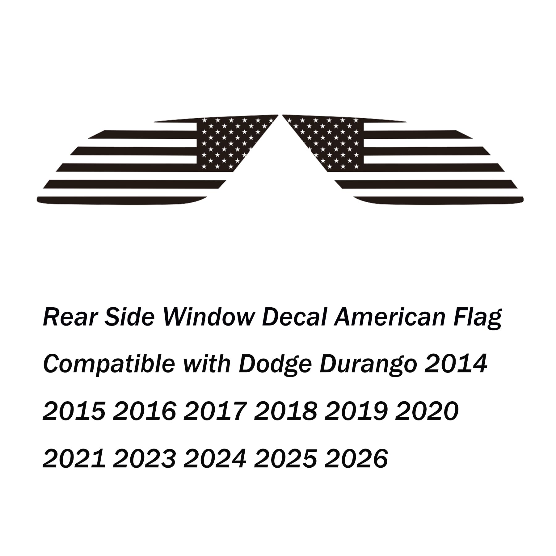 Zxiaochun matte black USA flag sticker designed for Dodge Durango installation.
