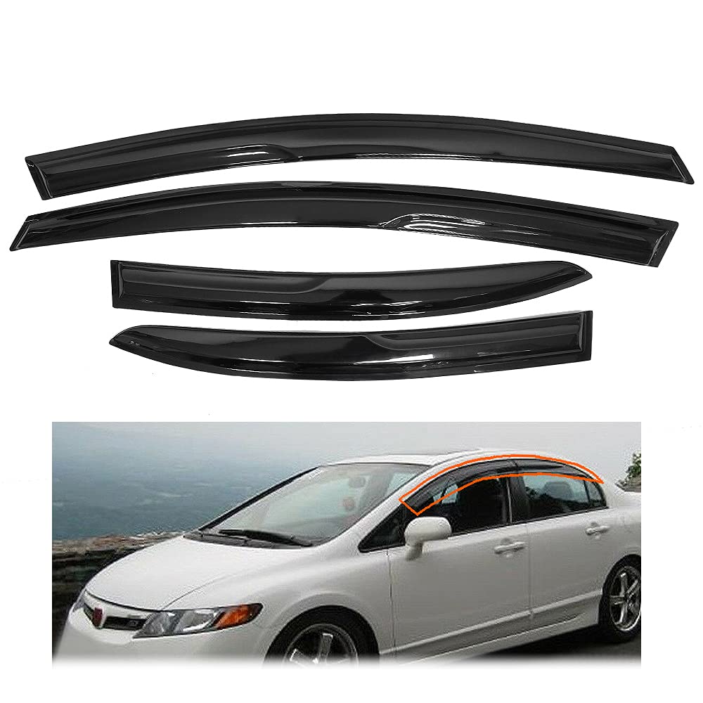 ZXMOTO window visors install ease, upgrade for Honda Civic.