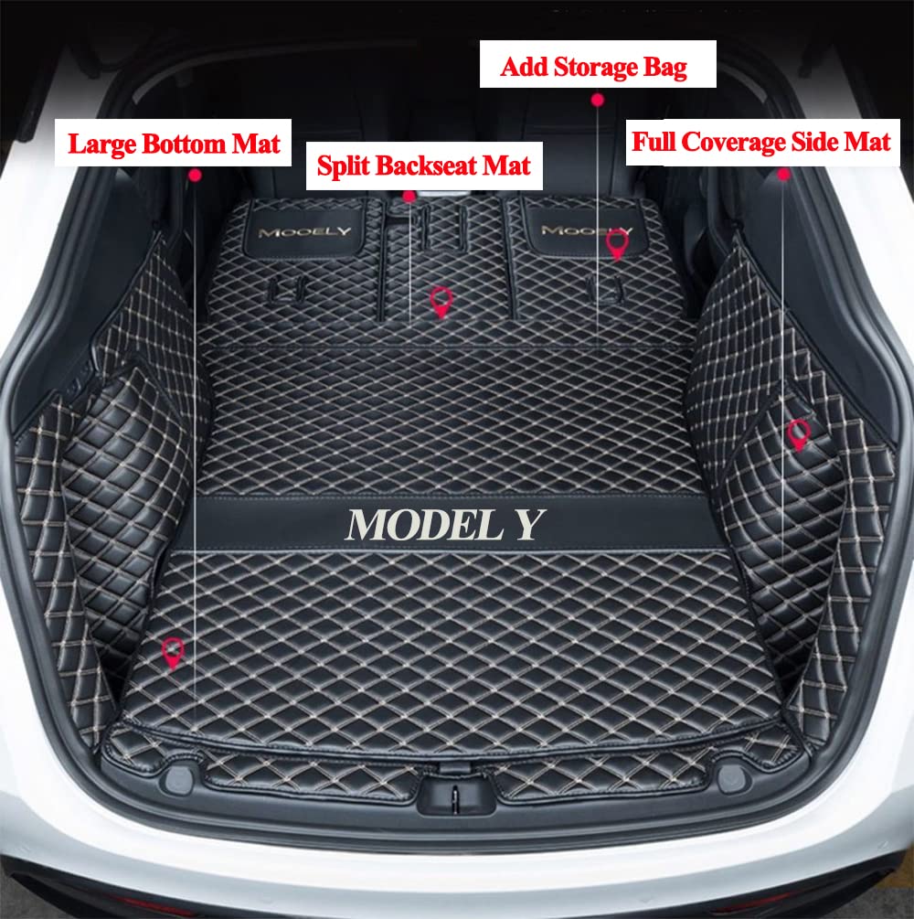 ZYCHUANGYING cargo mat for Tesla Model Y back seat protector keeps seats clean