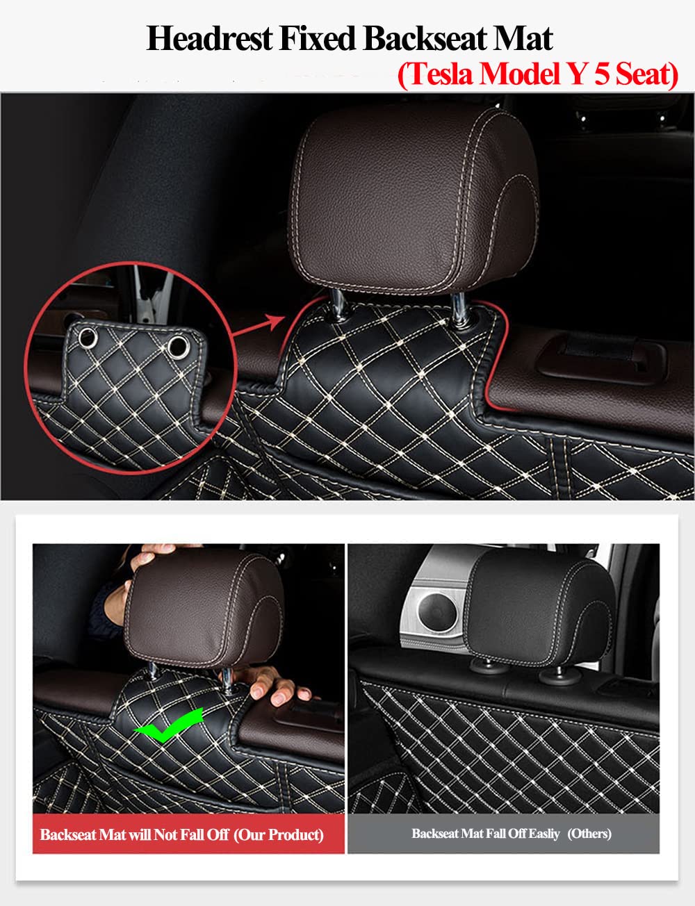 ZYCHUANGYING cargo mat for Tesla Model Y resists dog hair and daily messes