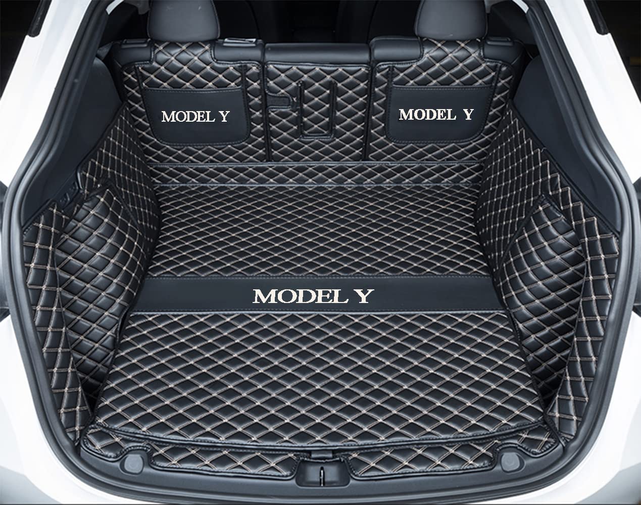 ZYCHUANGYING cargo mat for Tesla Model Y rear trunk cover protects carpet from spills
