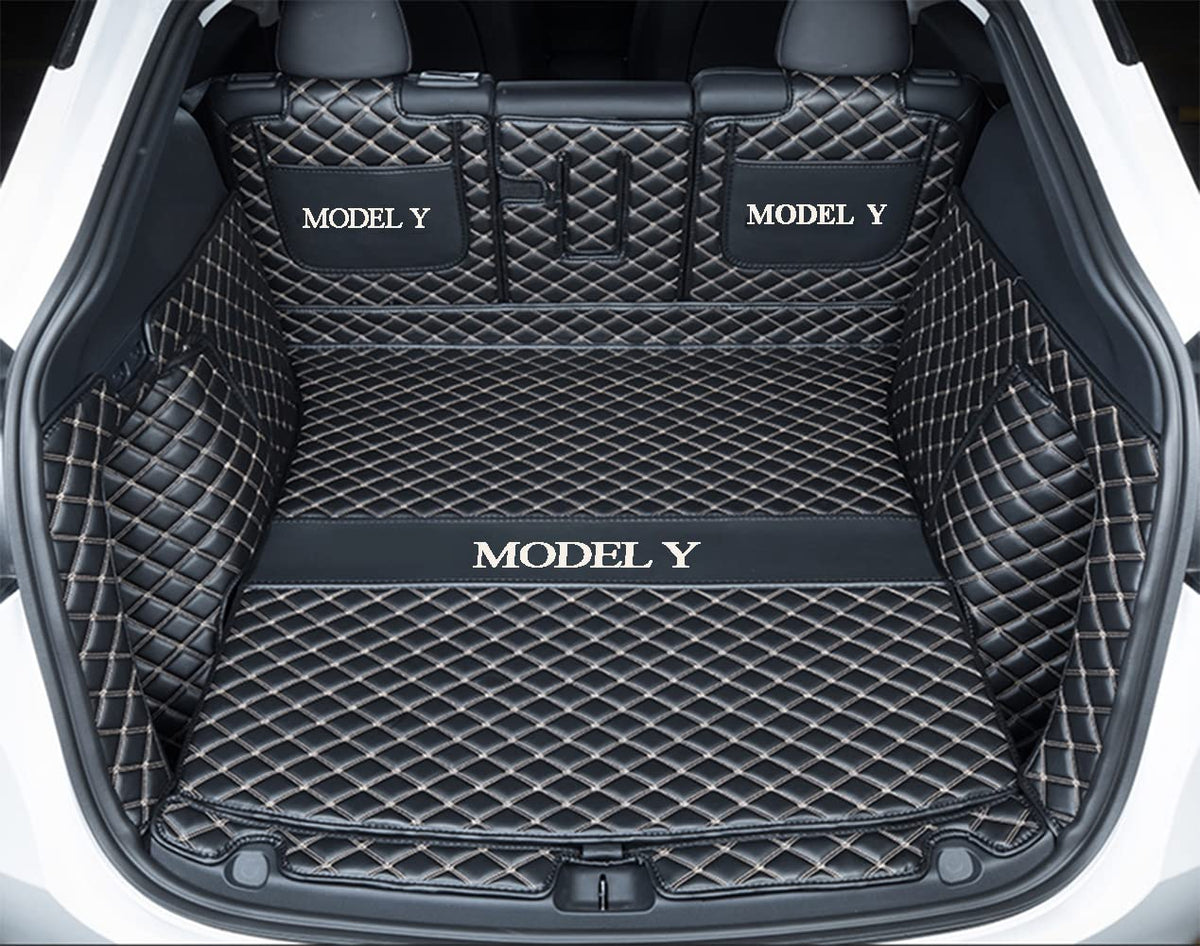 ZYCHUANGYING cargo mat for Tesla Model Y rear trunk cover protects carpet from spills