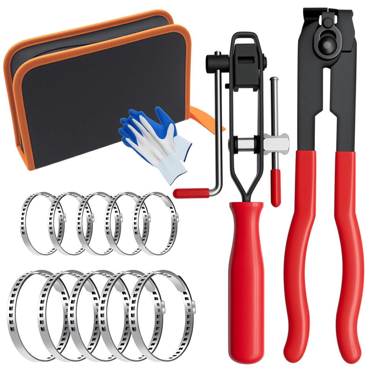 ZYLJHZ CV boot band tool assembly in a compact kit for versatile car repairs.