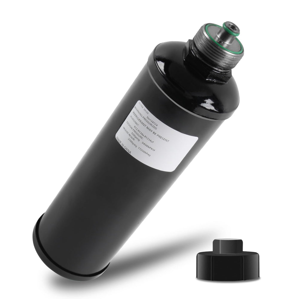 ZynoDrive 34724 filter drier front view improves refrigerant cleanliness for Robinair systems