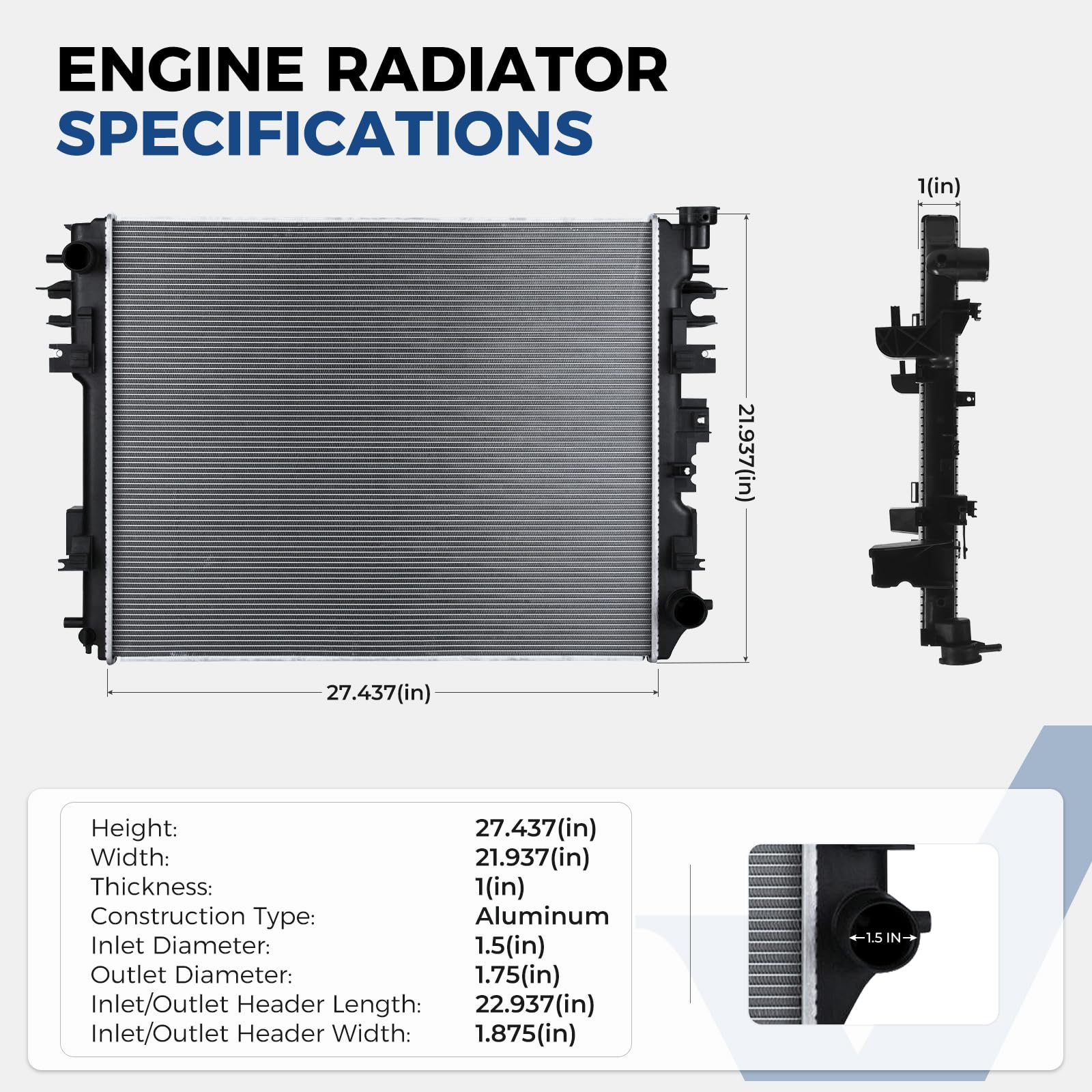 Zynrako radiator header design detail emphasizes reinforced joints for durability