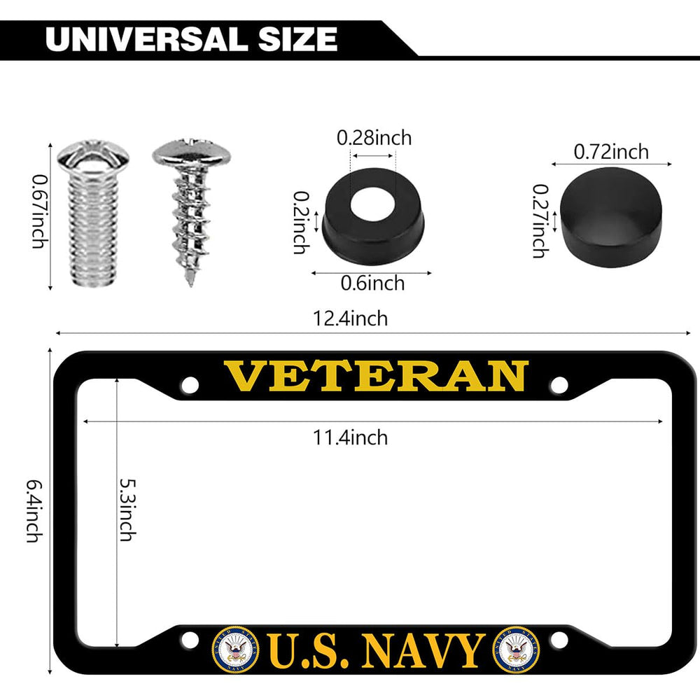 ZYEEXHB license frame 12x6 inch standard size compatible with US and Canada plates.