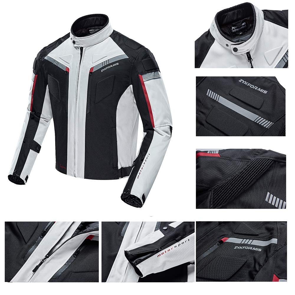 Side profile of Zyxformis jacket emphasizing windproof fabric and durable material
