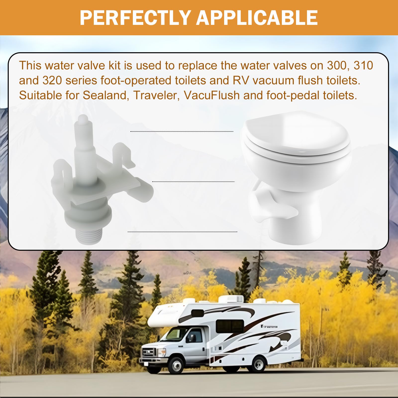 Zzyyldu water valve kit for Dometic 311 series supporting consistent flushing on trips
